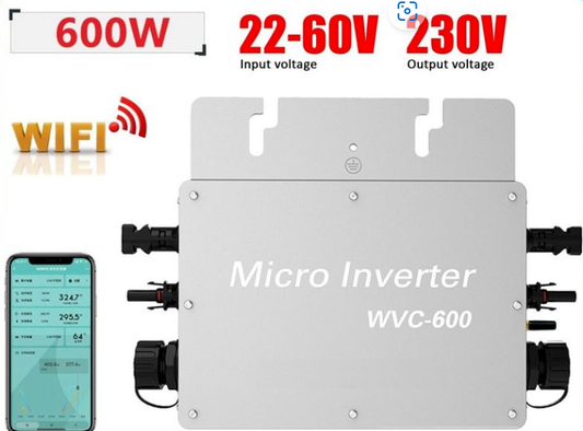 WVC 600W Solar Micro Inverter 22-60V to 230V MPPT Grid Tie Wechselrichter